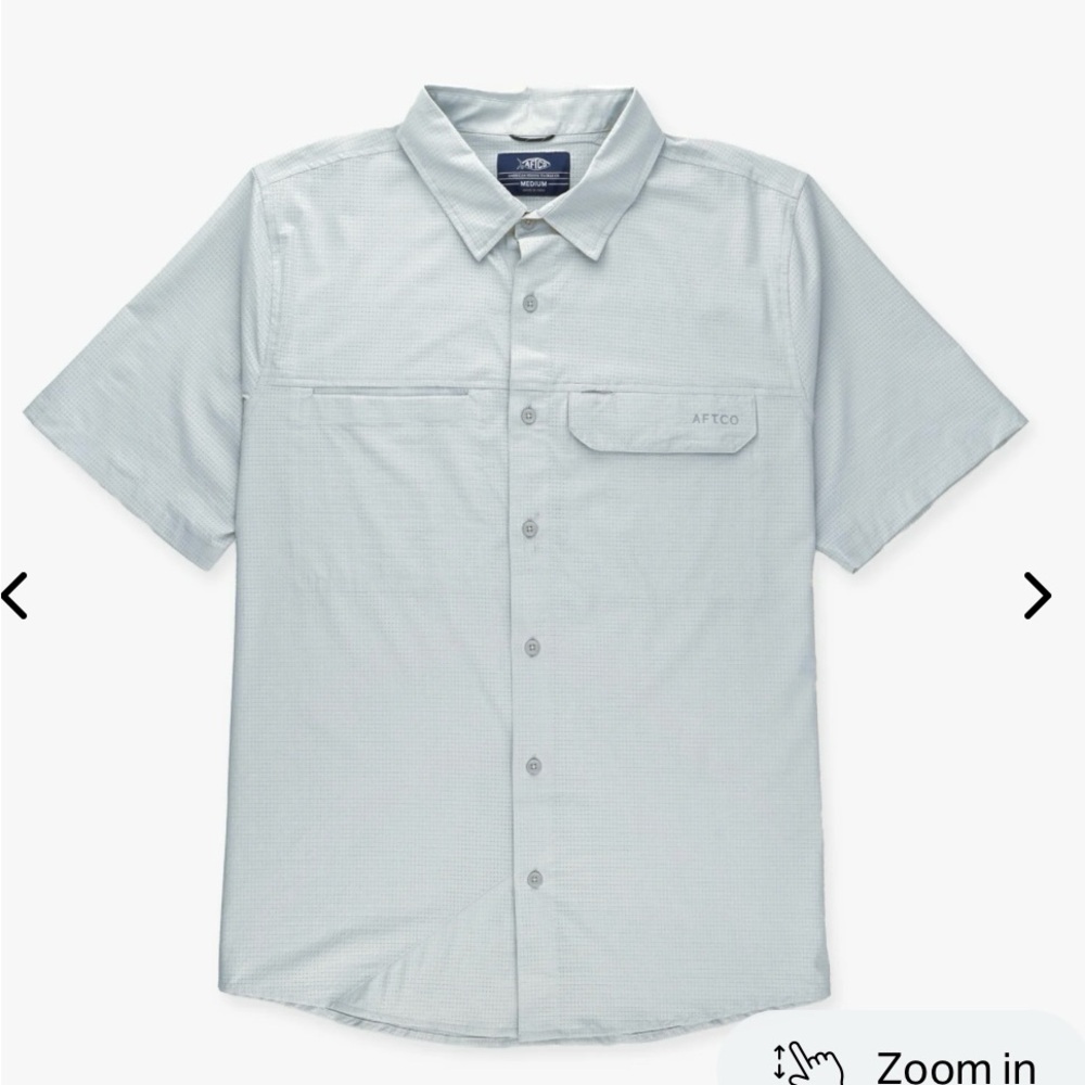 AFTCO Men's Gray Button Down Shirt